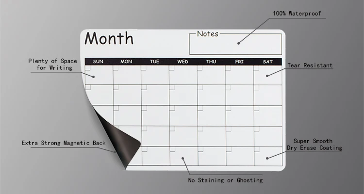 HOMIDEK Dry Erase Weekly Planner Magnetic White Board Whiteboard Sticker