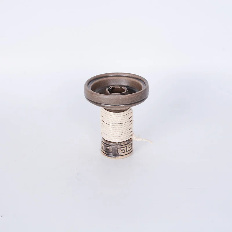 High Quality Ceramic Cylindrical Winding Rope Thick Edge Shisha Pot Hookah Accessories