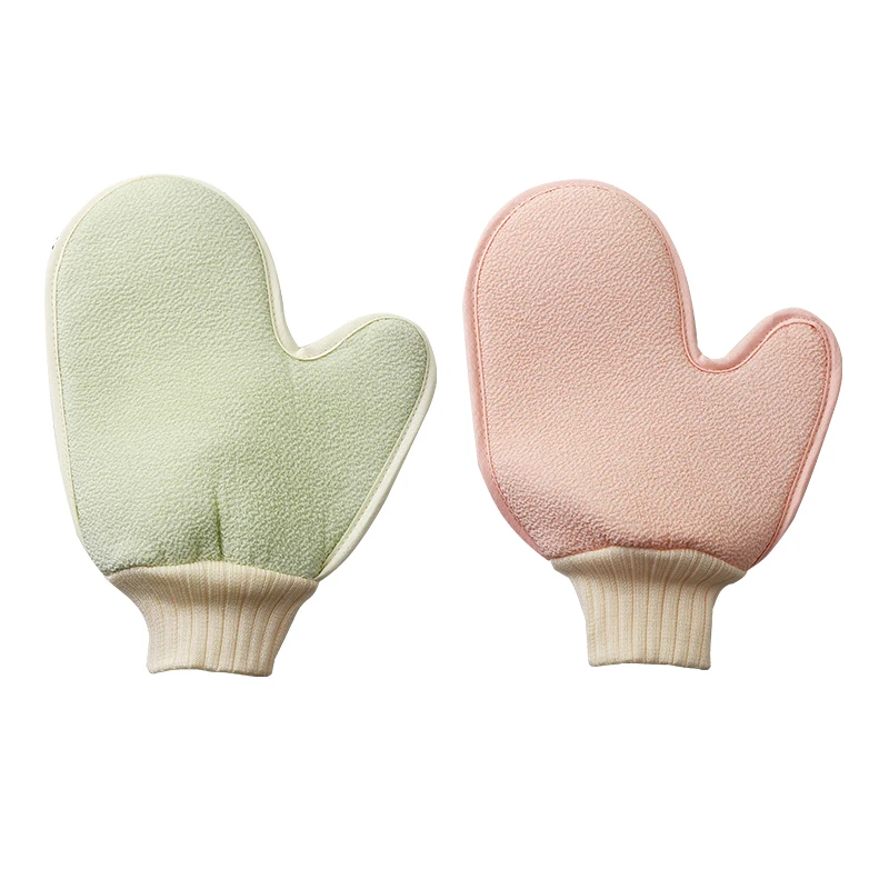 Wholesale Moroccan Kessa Gloves Exfoliating Body Mitt Customized Black Bag Eco Shower Sponge Luffa Bath Pouf with Silk