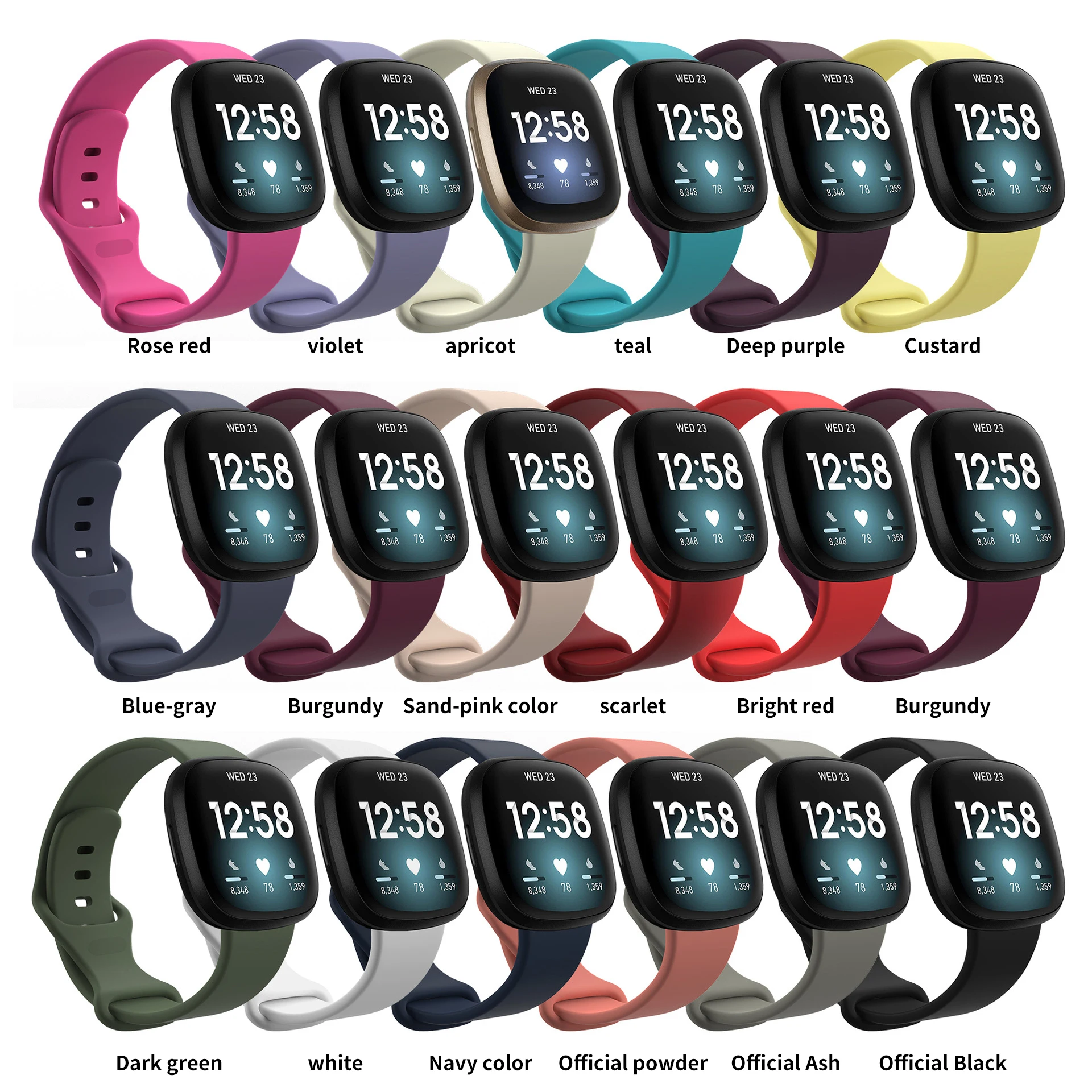 Watch Strap For Fitbit sense 2 Soft Silicone Wrist Band Sport Bracelet Correa Belt For Fitbit Versa 3/4