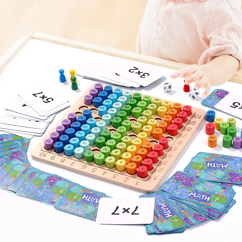 Colorful 3-in-1 Wooden Children Number Logic Block Game Educational Learning Counting Board Toy For Toddlers Kids Girls Boys