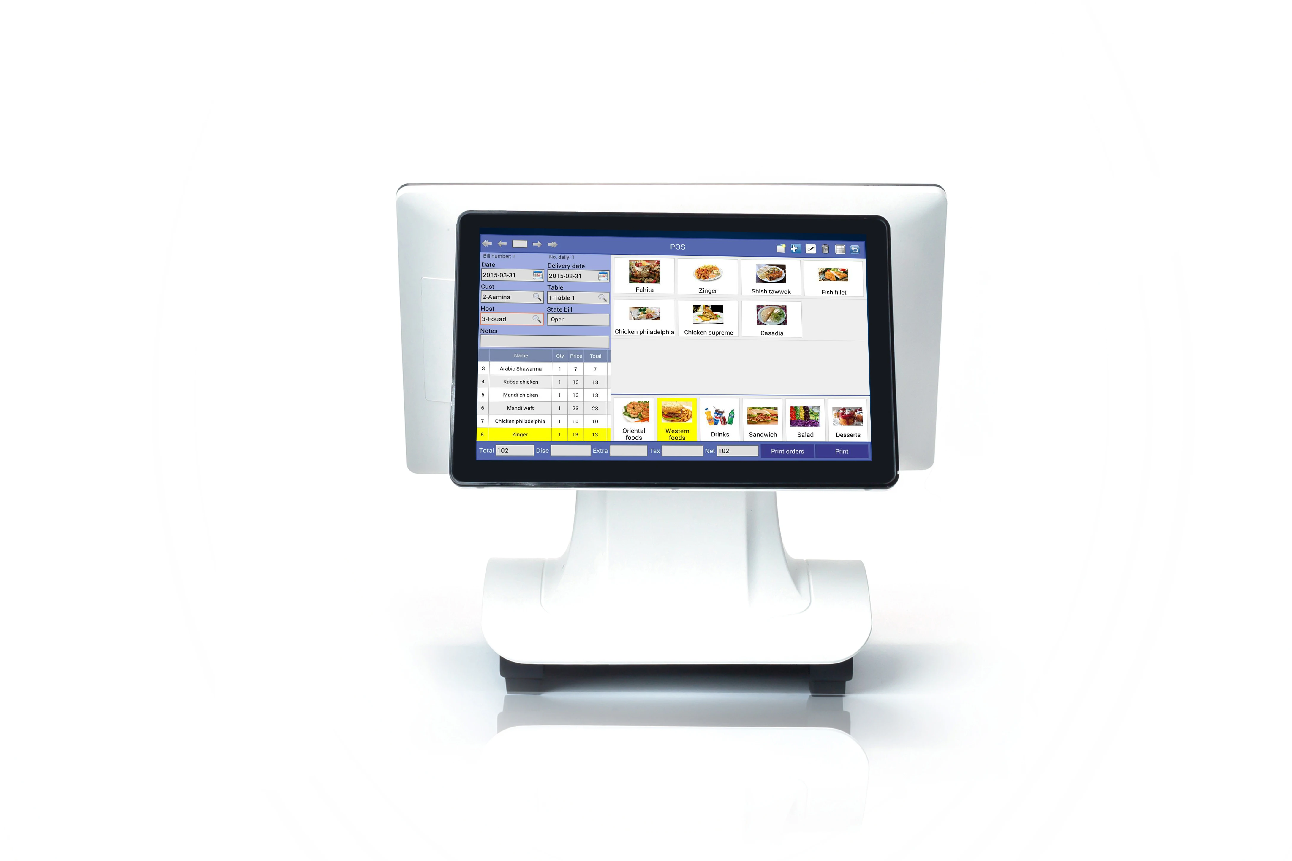 Hot 15 Windows Cash Register Supermarket Touch Screen Cash Register POS System Black and white optional