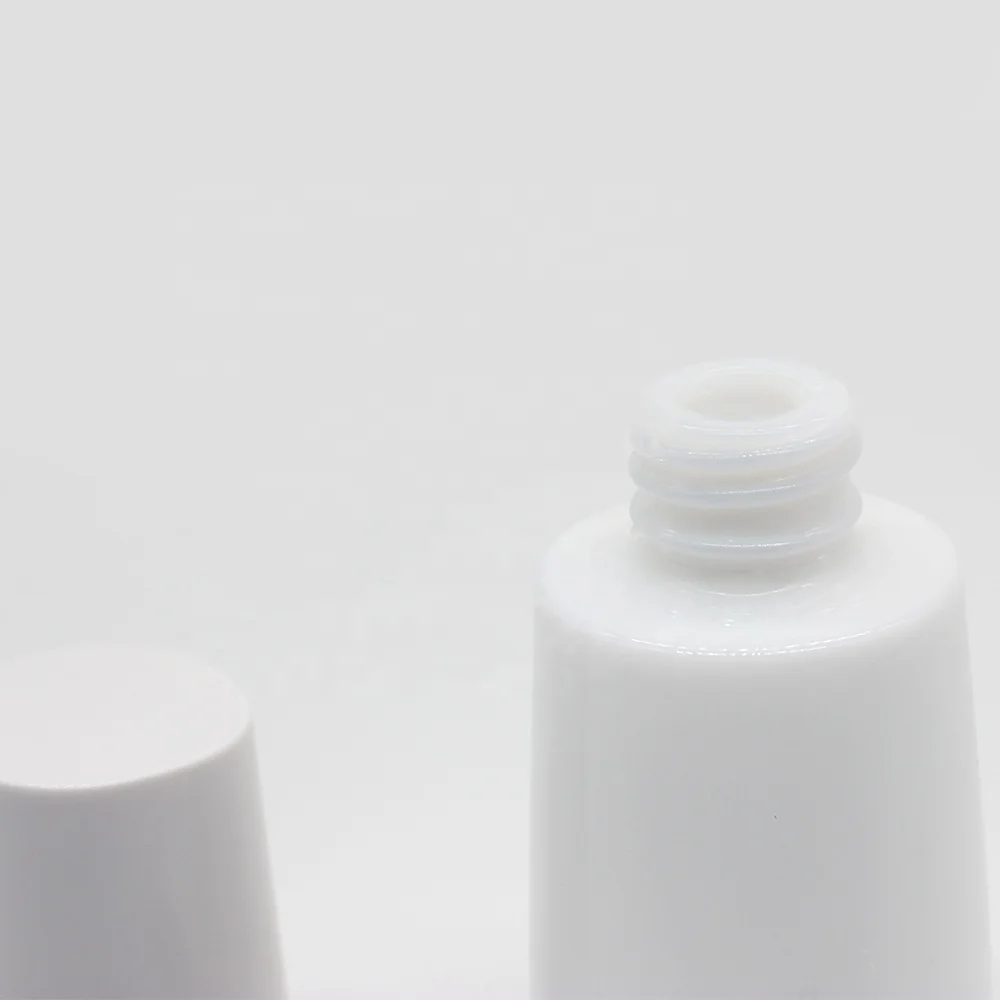 White Glass Bottle 40ML for Cosmetic Cream Packaging Ceramic Glass Bottle with Pump Sprayer for Skin Care Cream