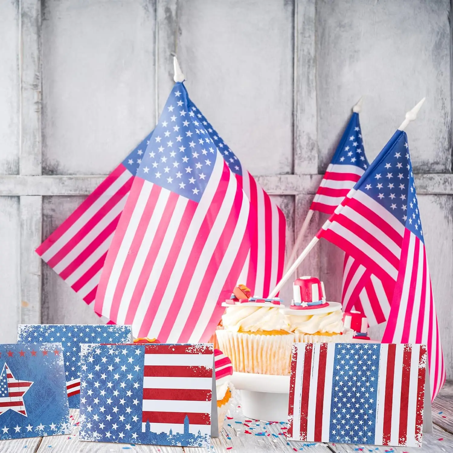 Thanks Postcard American Flag Patriotic Thanks Cards for Military Veteran Memorial Day Patriotic Greeting Cards with Envelopes