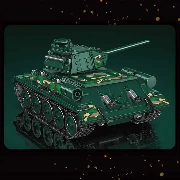 Mould King 20015 Military Motorized Toys Technical APP Remote Control Battle Assembly Model Sets No.T-34 Tank Building Block
