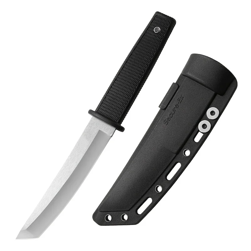 High Hardness Stainless Steel Straight Knife for Outdoor Camping Hiking and Hunting Custom OEM Rubber Handle