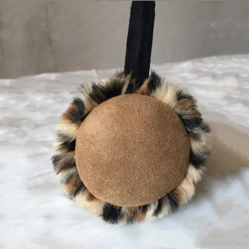 Леопардовые наушники из искусственного меха для женщин оптовая продажа уличные зимние пушистые теплые искусственной замши