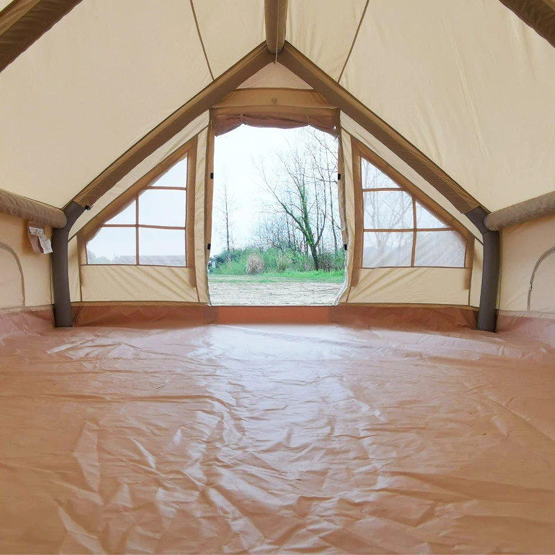 Automatic Winter Air Inflatable Cabin House Camping Tent Thickened Glamping Cube Canvas Tents For Events Outdoor Inflatable Tent