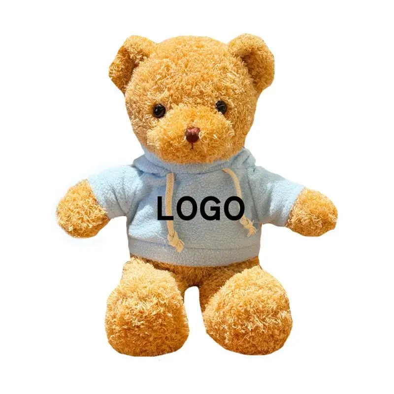 30cm Custom Plush Teddy Bear Stuffed Toy with logo hoodies animal plushies T-shirt Clothes