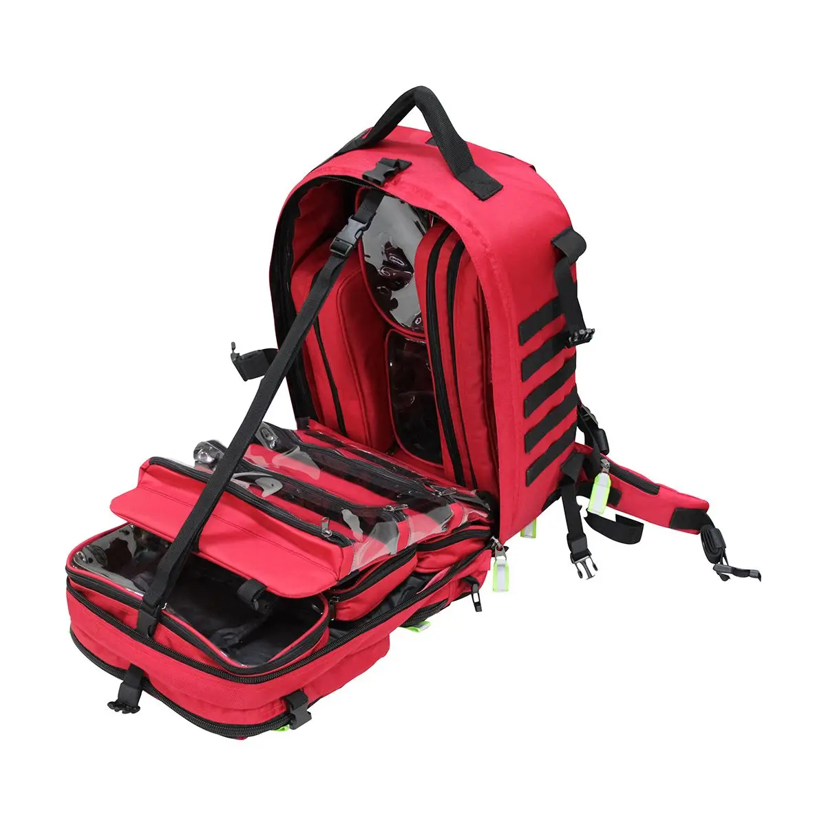 Medium Capacity EMS Backpack for Basic Life Support Survival First Aid Kit with Reflective Strap Medical Rescue Bag