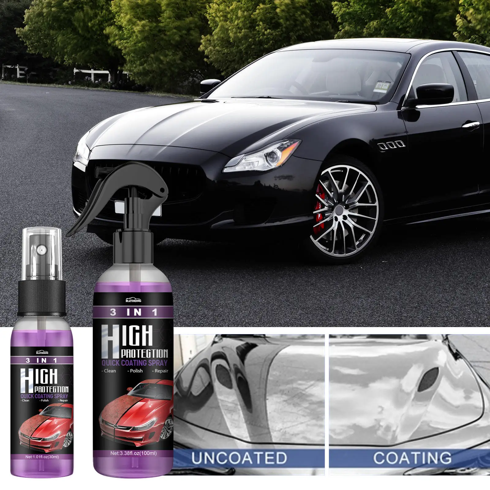 Custom logo 9H Hardness Detailing Ceramic Coating Car Products Ceramic Coating Nano Glass Plated Crystal Car Polish Spray