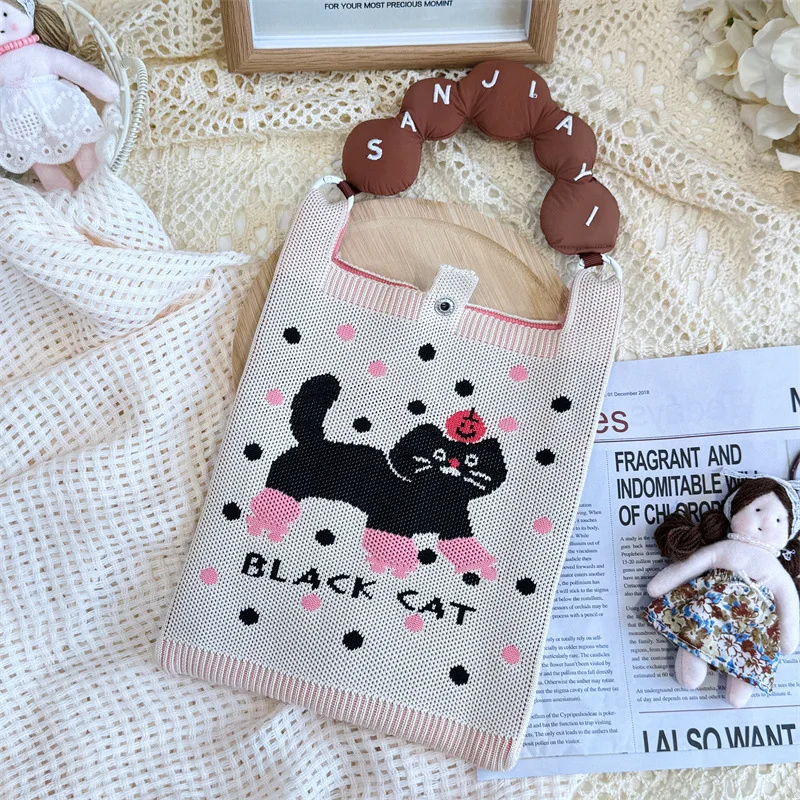 Best Selling Products Portable Fancy Cartoon Print Hand Bags Ladies 2024 Crochet Tote Bags For Women