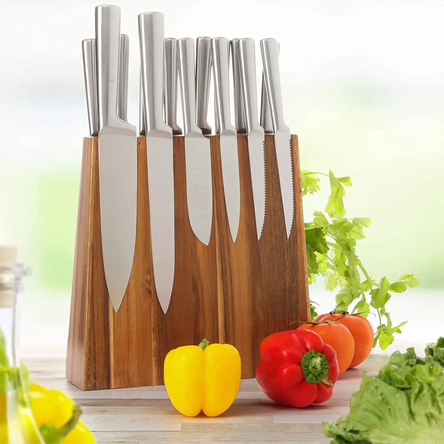 Magnetic Knife Block Double Sided Magnetic Wood Knife Holder Magnetic Knife Stand