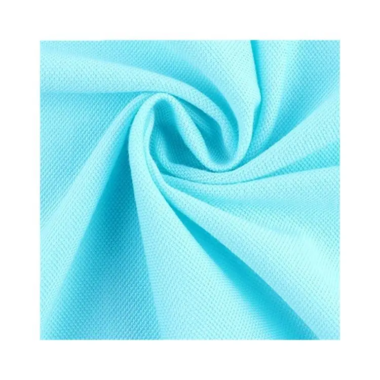 CVC Pearl ground cloth mesh polyester cotton knitted fabric spring and summer breathable polo shirt T-shirt fabric