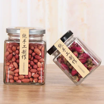 Custom Size 50ml-730ml Honey Glass Bottle Jam Jar Canning Pickles Glass Jar