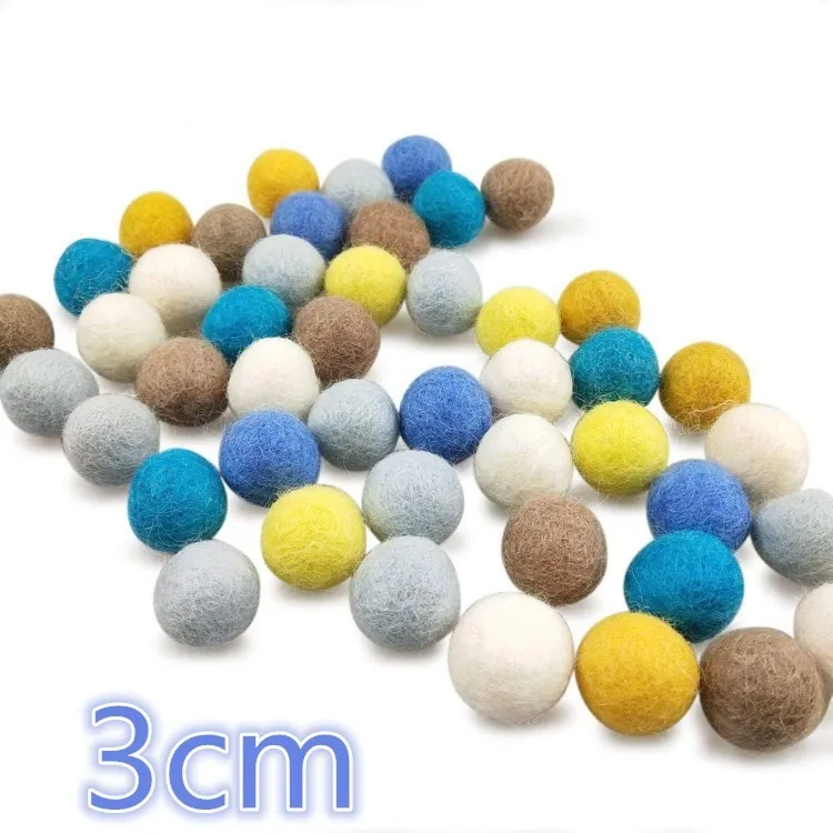 Wool felt ball  rainbow garland beautiful felt ball eco friendly cheap wholesale christmas ornament felt ball