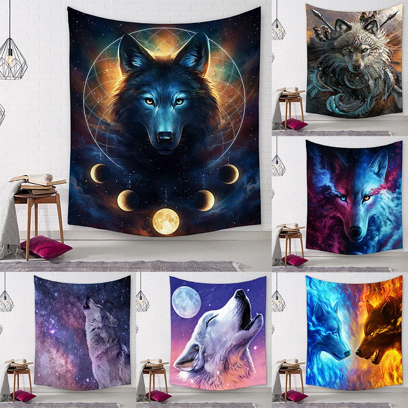 Siberian Wolf ~ Cross-border Amazon Nordic Song of Ice and Fire Wolf totem wall decoration tapestry hanging cloth