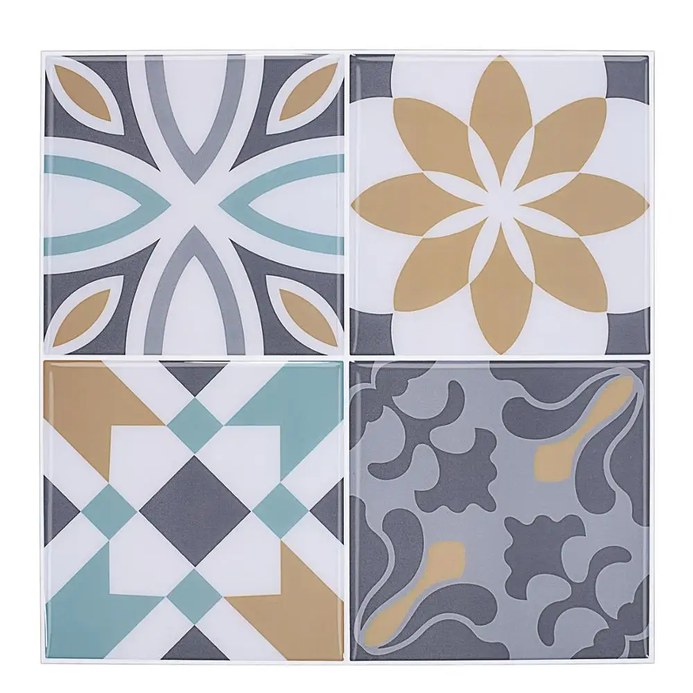 Easy DIY decoration vinyl mosaic peel and stick moroccan style tile backsplash for indoor deco
