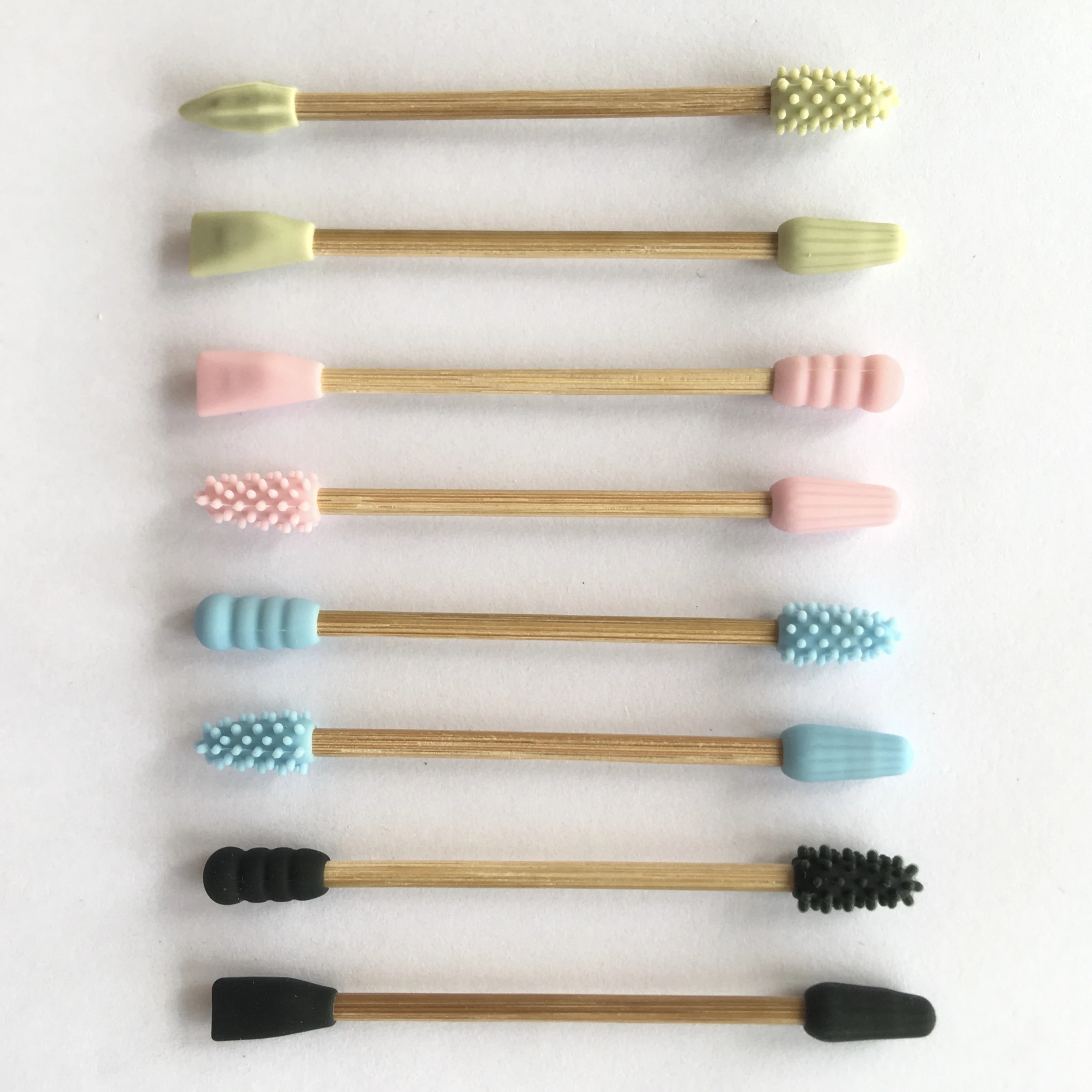 New design reusable cotton swab new tip shape bamboo cotton buds q tips cotton swabs ear cleaning swabs ear clean kits