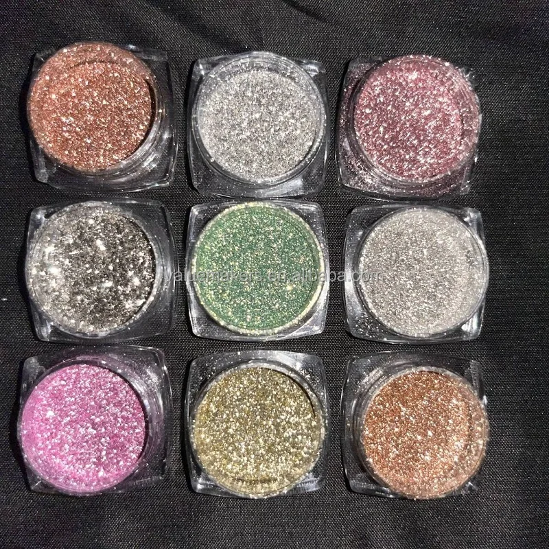 Holographic diamond glow loose powder eyeshadow pink candy colors luxury glitter pigments single loose glitter for nail art