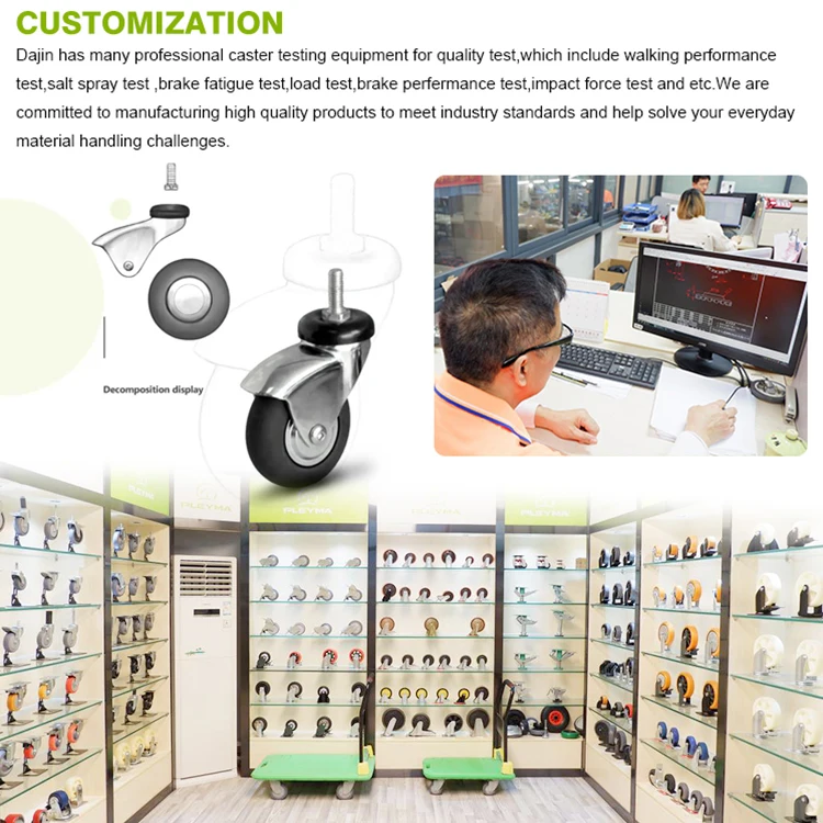 Industrial Caster Wheel 3/4/5/6 Inch Pp Caster Wheel With Double Bearings For Warehouse