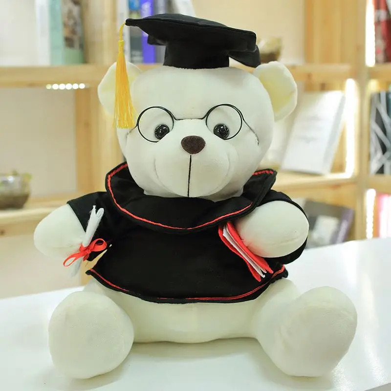 Style Free Shipping Stuffed Animal Gift Grad Graduation Bear Skin Custom Wholesale Teddy Plush Unisex Soft Toys Teddy Bear 10pcs