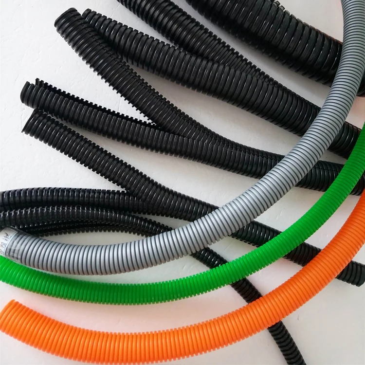 Fire Resistant Cable Sleeve Flexible Conduit PP Corrugated Pipe For Car Wire Harness Casing