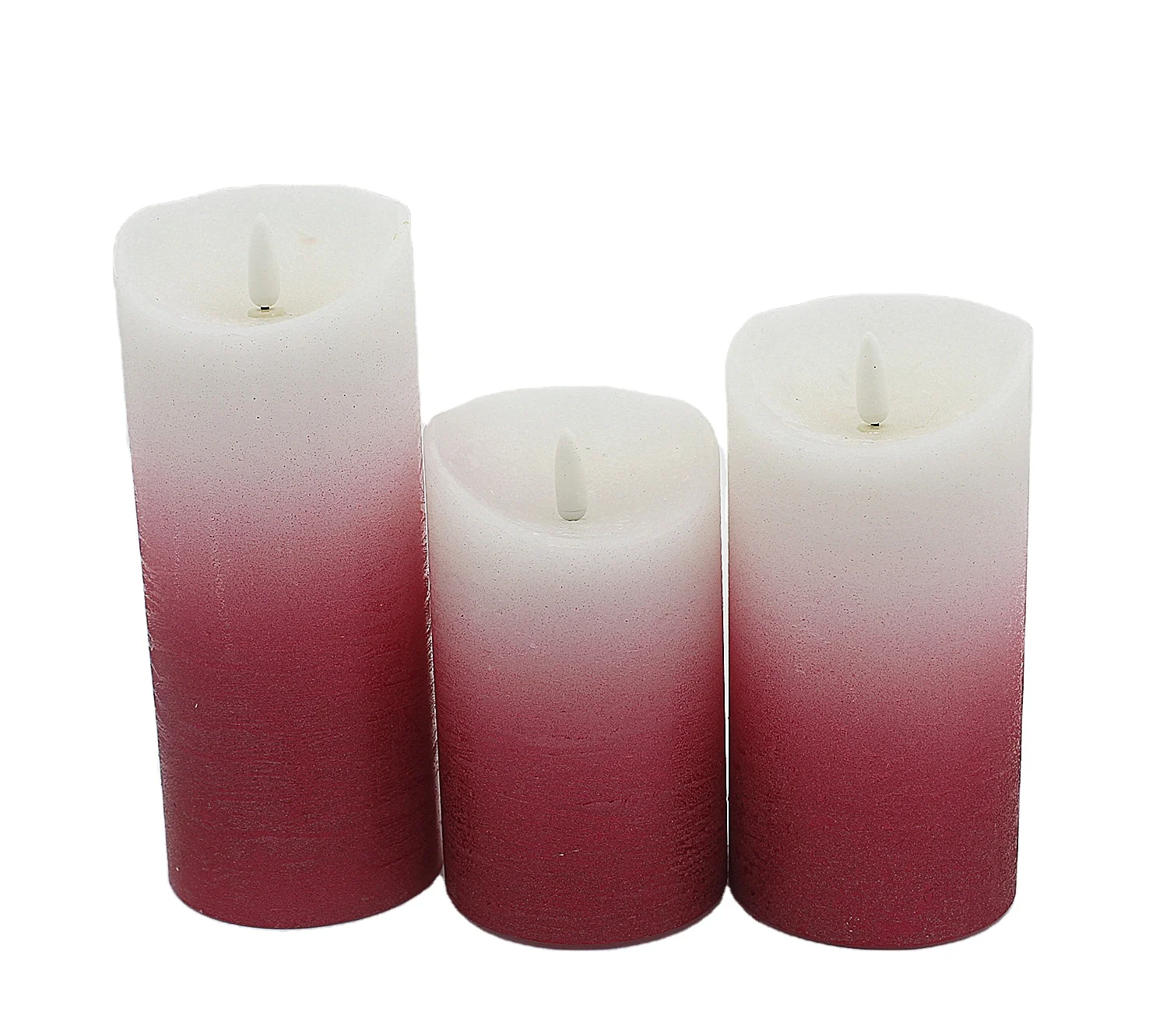 The new 2022 premium indoor LED flameless Christmas candle has a gradient of red