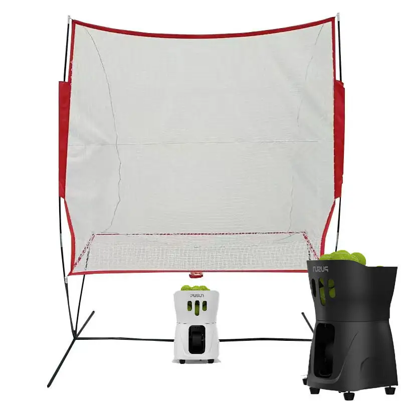 Pickleball Tennis Padel Target Net with Hit Return System for Training Net and Pickleball Tennis Padel Launch Machine Set