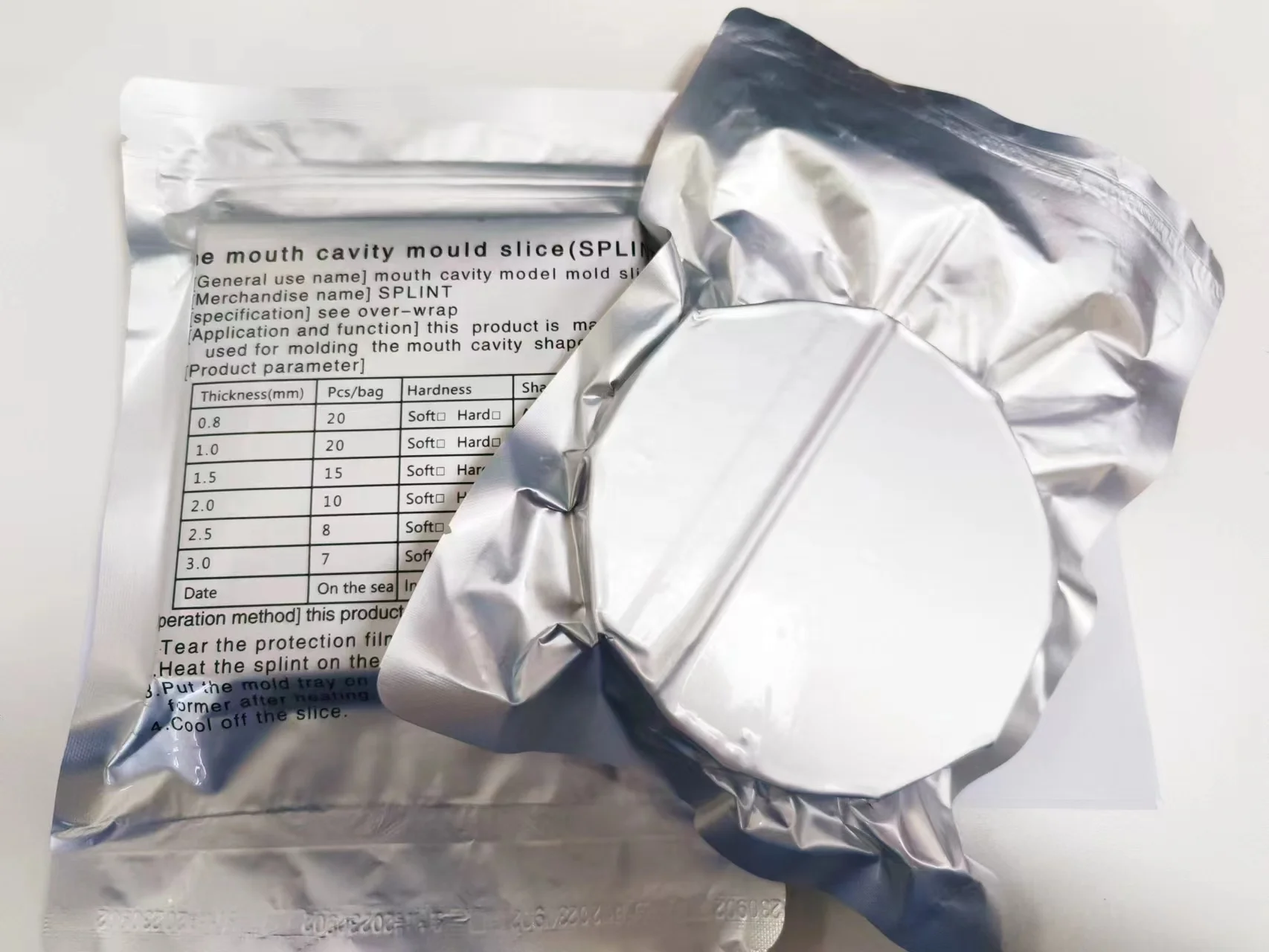 Mouth cavity mould vacuum  clear slice splint for retainer and sport mouth guard