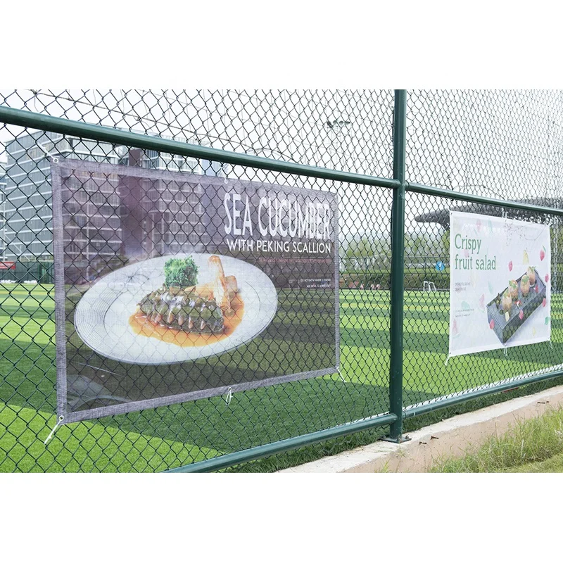 Roadside Advertising Fabric Fence Scrim Polyester Mesh Banner