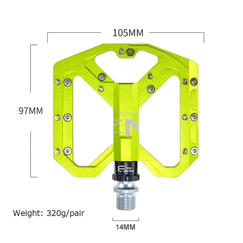 ENZO Flat Foot Super light Bicycle Pedal Aluminum Alloy Sealed 3 Bearing Anti-slip MTB Mountain Bike Pedals Cycle Parts