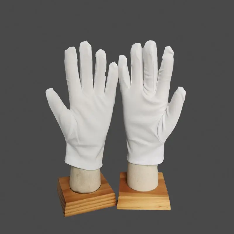 Manufacturer 100% Microfiber Gloves White Polyester Dust Free Gloves for Jewelry