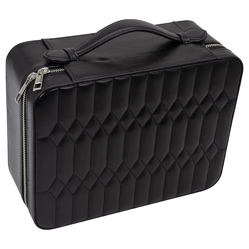 Black leather watch storage box watch accessories packaging box with pillow bracelet storage box
