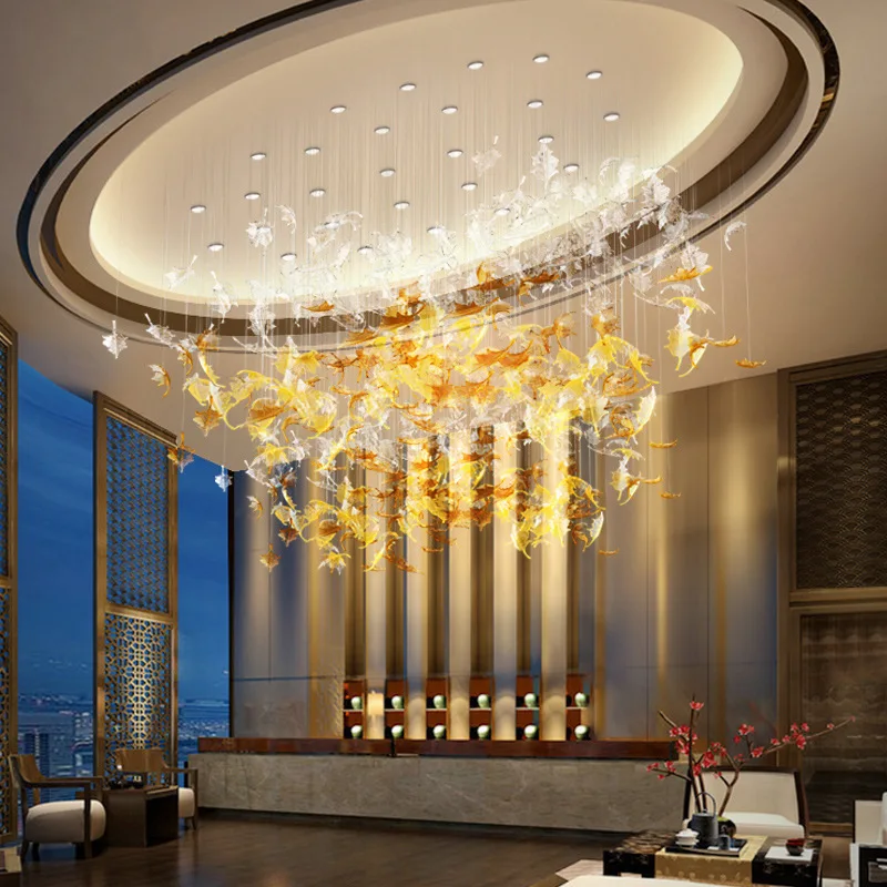 Decorative Chandelier Luxury Crystal Chandeliers Bar Modern Crystal Pendant Chandelier for Hotel Lobby Foyer Stair Restaurant 80