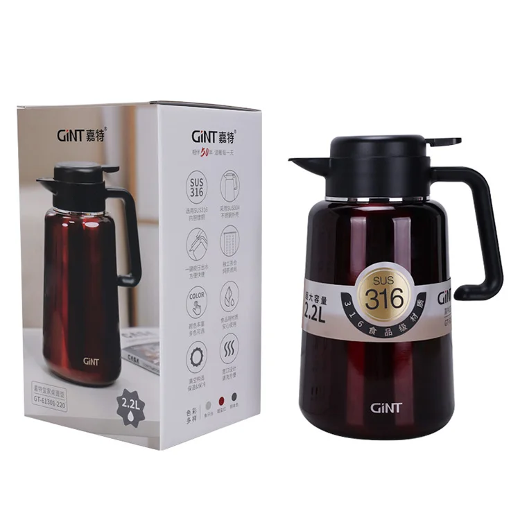 Food grade House drinkware SUS304  PP material safe to use Inside and outside 304 stainless steel coffee pot