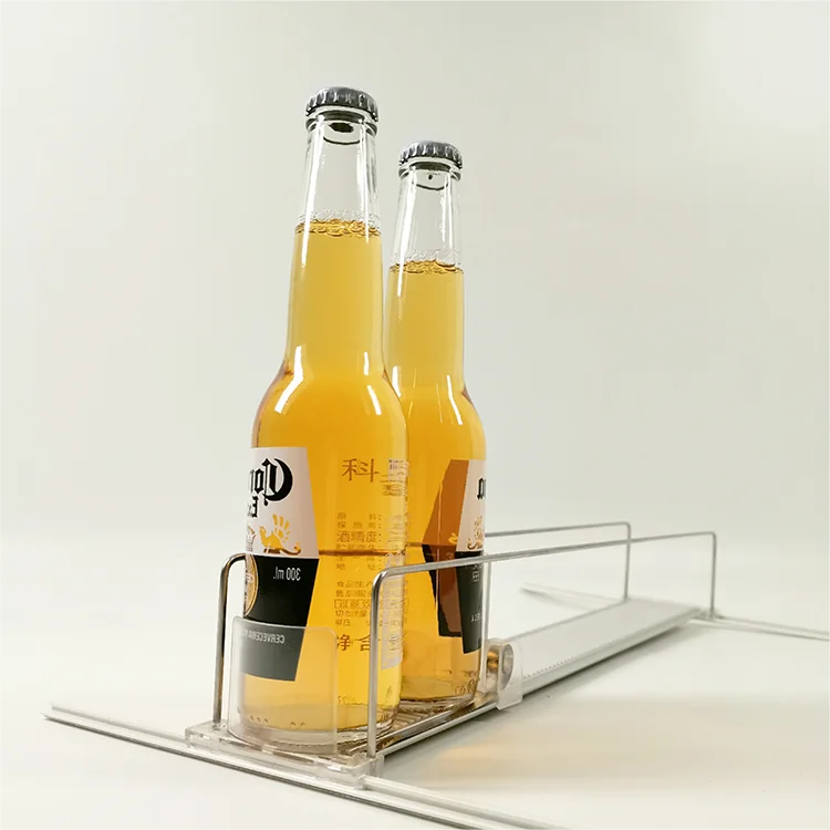 Hangzhou Novaday Supermarket Store Systems Acrylic Automatic Push Display Shelf Dividers Gravity Feed Roller For Shelf