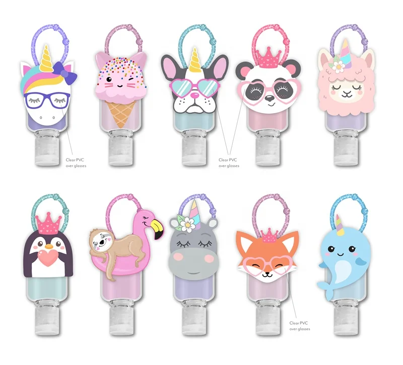 Custom Animal Shape Liquid Soap Container 30ml Silicone Bottles Travel Pocketback Hand Gel Sanitizer Bottle with Silicone Holder