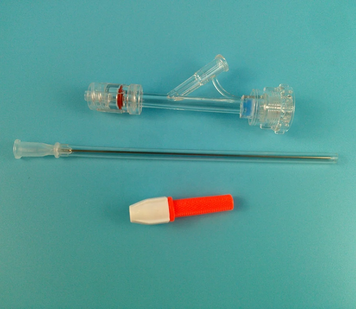 Big lumen catheter  guidewire delivery device for pressure monitoring, hemostasis Y connector for contrast agent drug saline