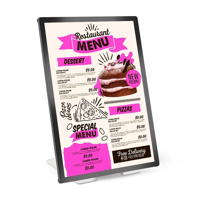 Factory Hot Sale Led Menu Lightbox for PIZZA Cafe Bar Table Led Menu Light Box with A3 A4 Led Advertising Poster Frame