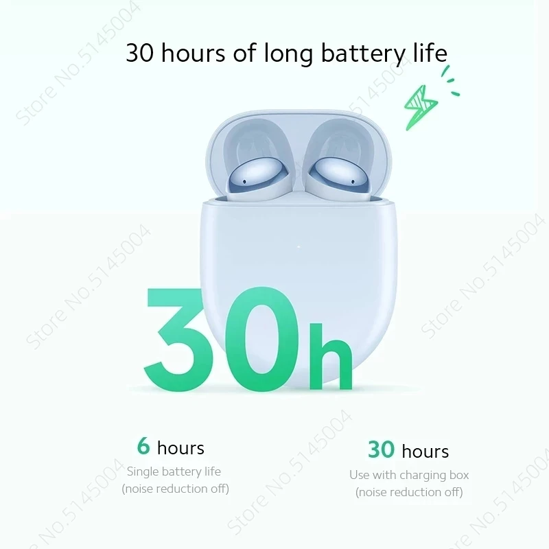 Original Global Version New Xiaomi Redmi Buds 4 TWS Earphone Noise Cancelling 2 Mic 30 Hour Battery Life IP54 Wireless Headphone