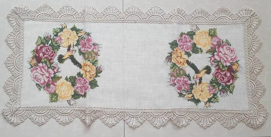 expensive embroidered tablecloth with cutwork