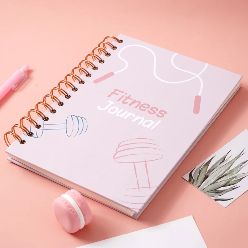 12 week a5 spiral pink workout fitness journal planner for women