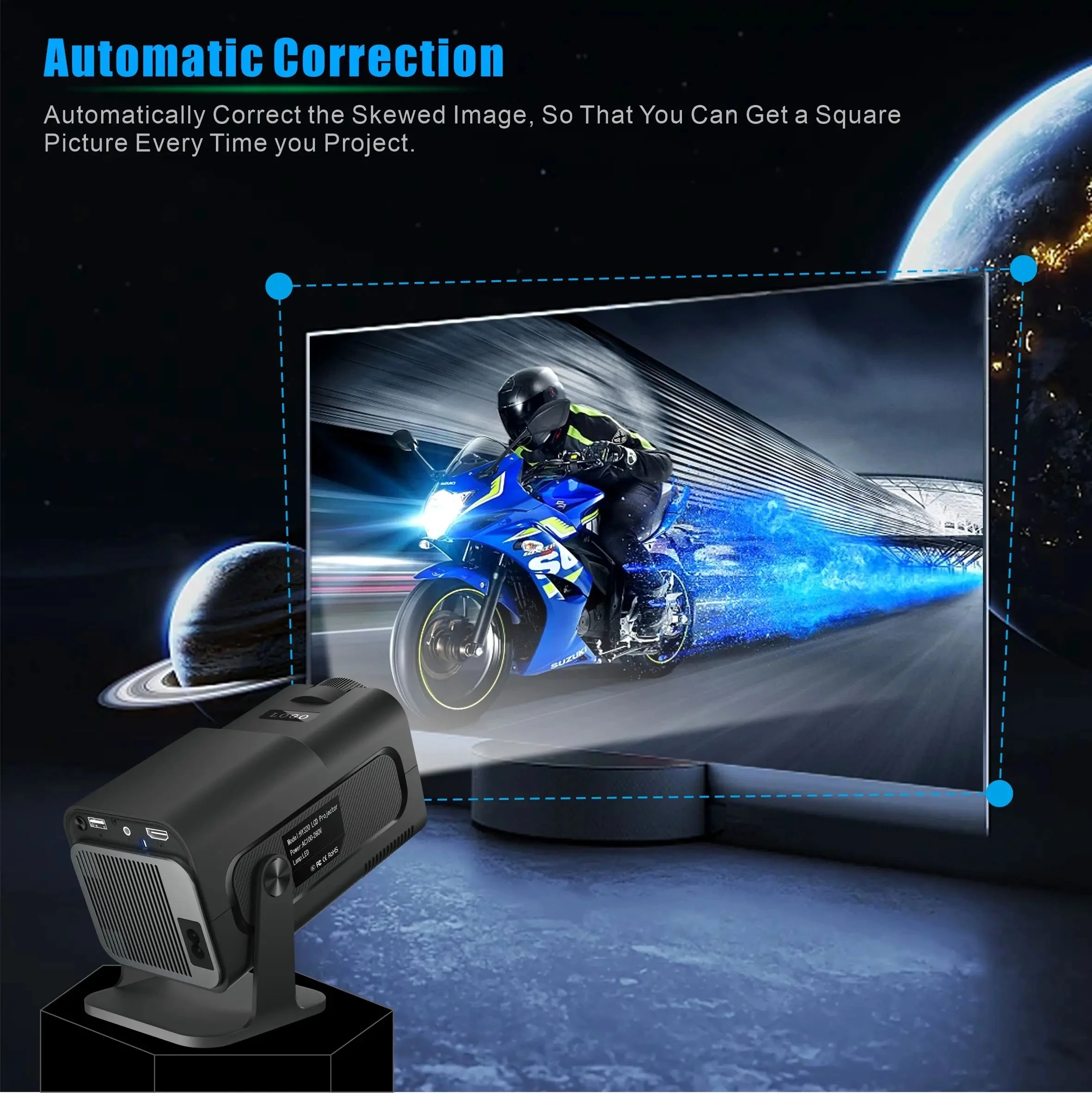 2024 New Hot Selling HY320 Projector Intelligent Home Theater LCD Dual WiFi6 HD 300ANSI Android 11 Mini Projector Wholesale OEM