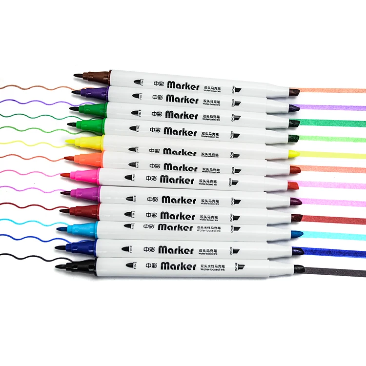 Dual Tip Multi Color Fabric Markers Permanent Textile Marker Pen