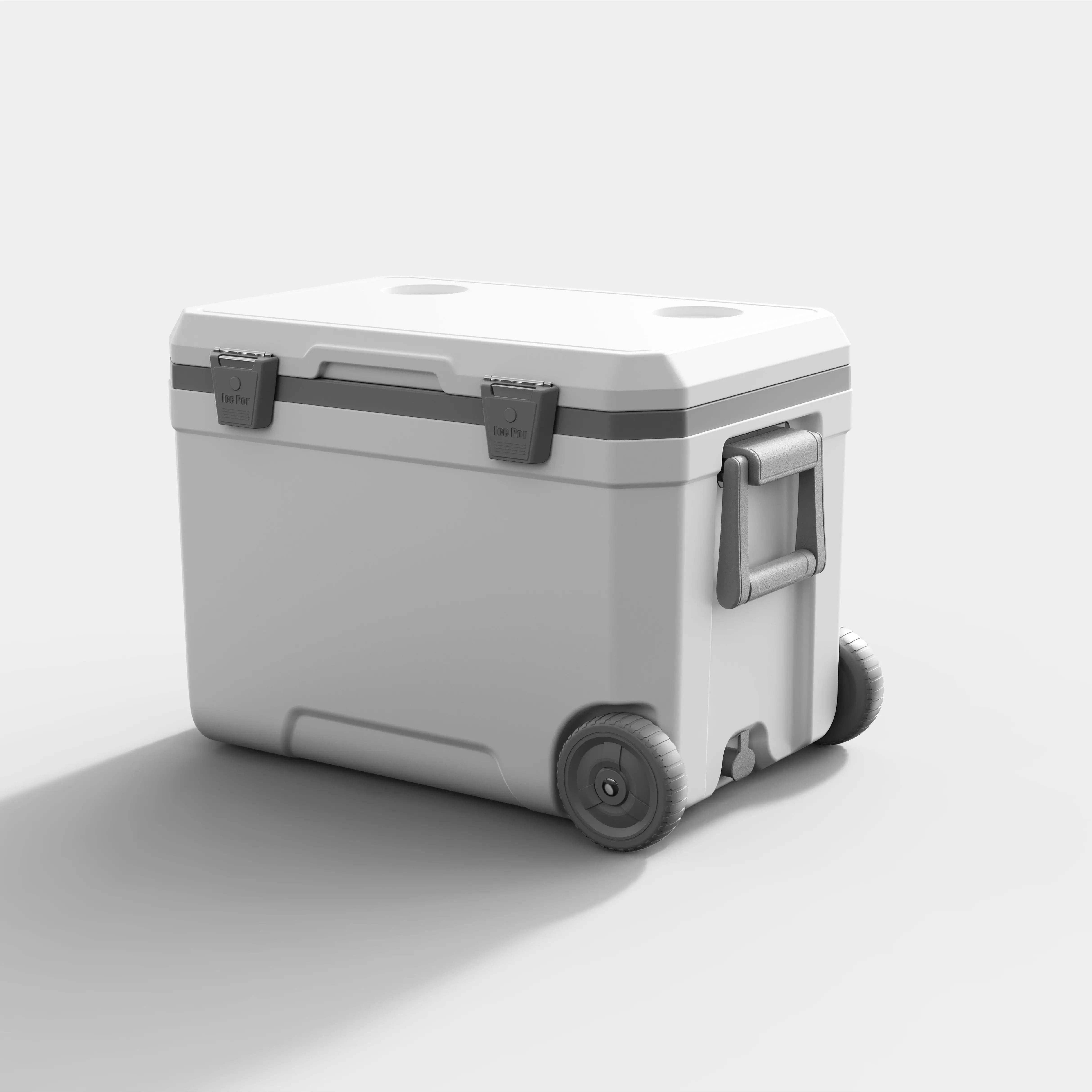 Wholesale Large Capacity 45L Cooler Box with Wheels Thermal Fishing Camping Outdoor Picnic Coolers Portable Ice Cooler Box