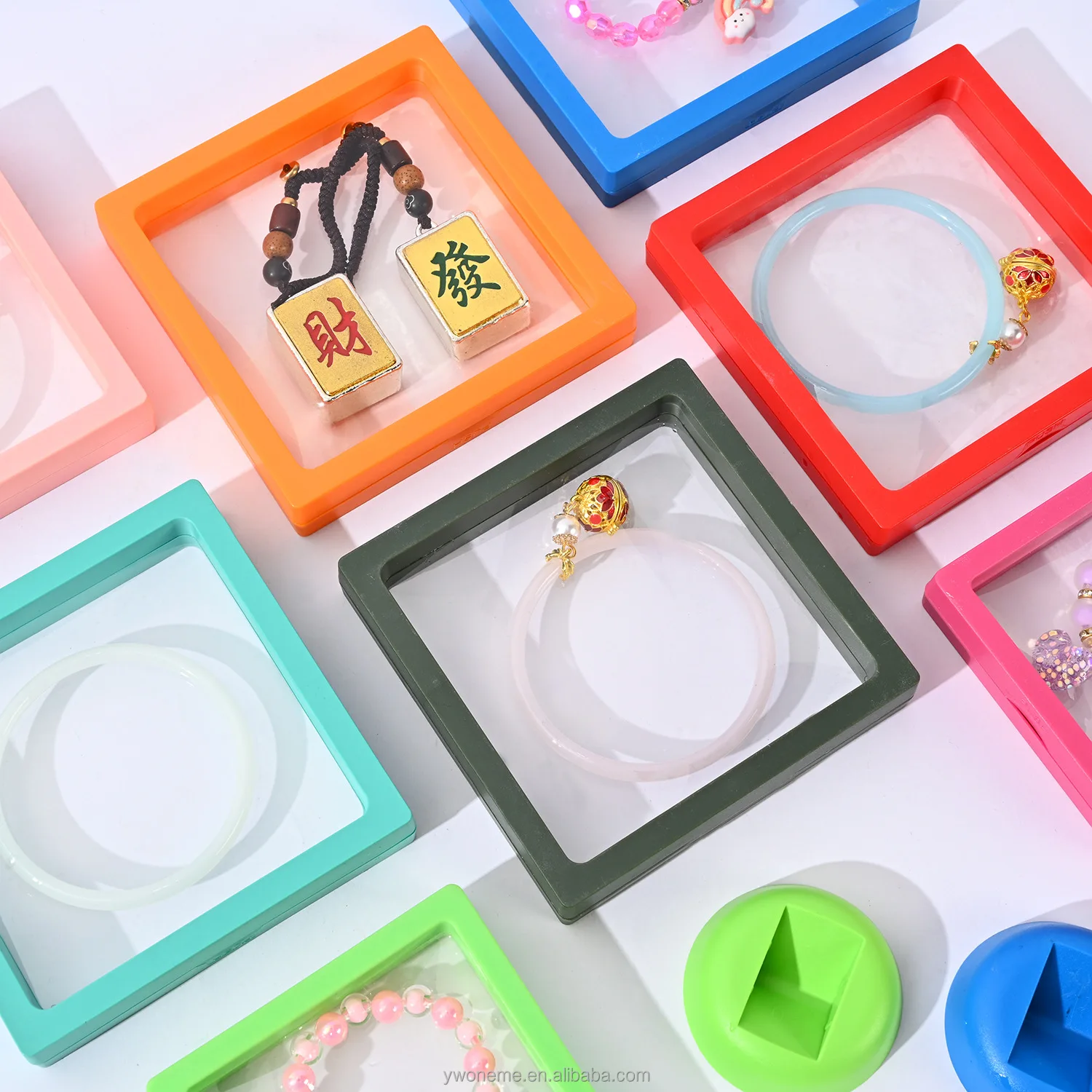 reusable 3D Floating Display Frame Stand Storage Case Box Badge Medal Coin Rings Earring Pin Jewelry Display Showcase