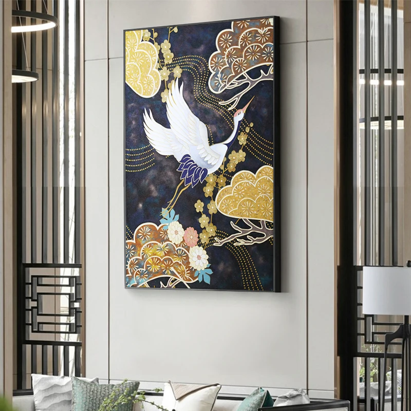 Chinese Metal Art Decor Bird And Flower Fragrance Handmade Cloisonne Enamel Wall Art Painting