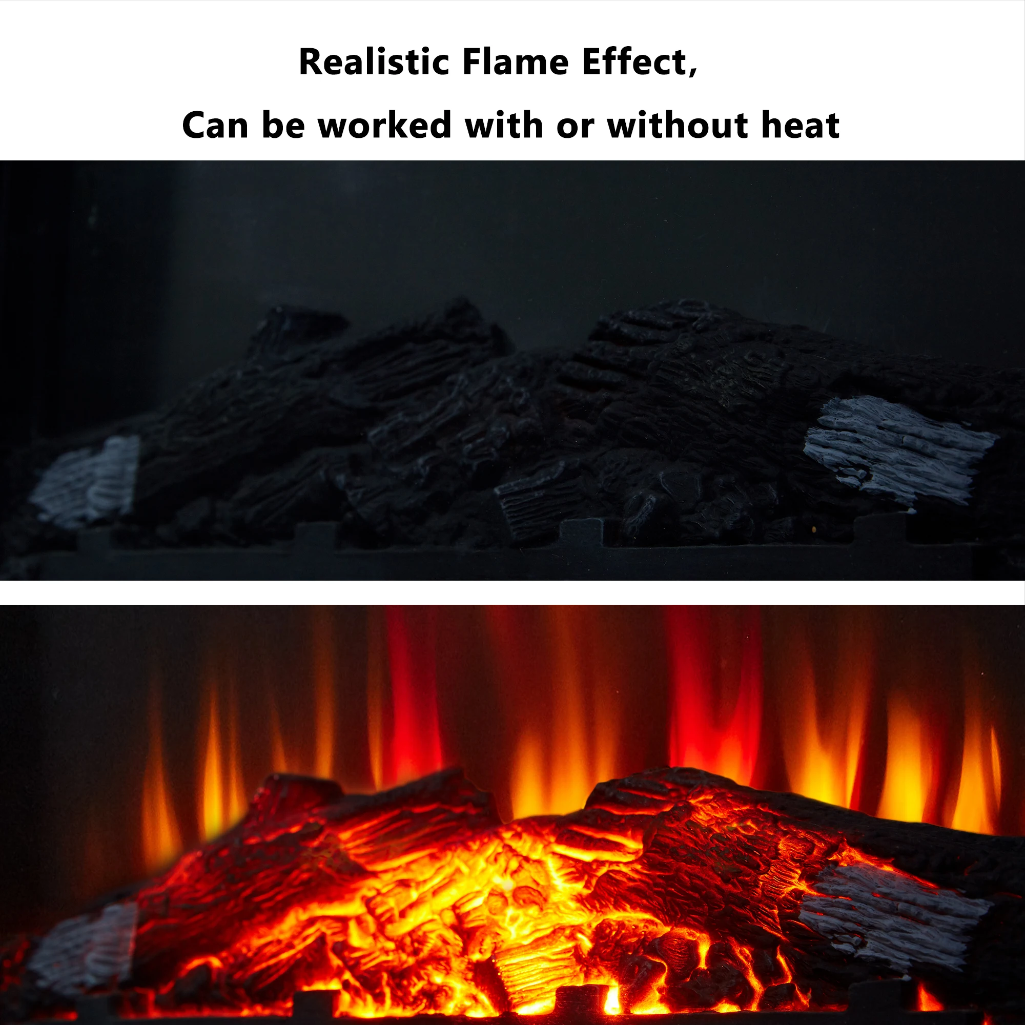 25 Inch Living Room Freestanding Portable LED Flame Fire Place Heater Remote Control Electric Fireplace