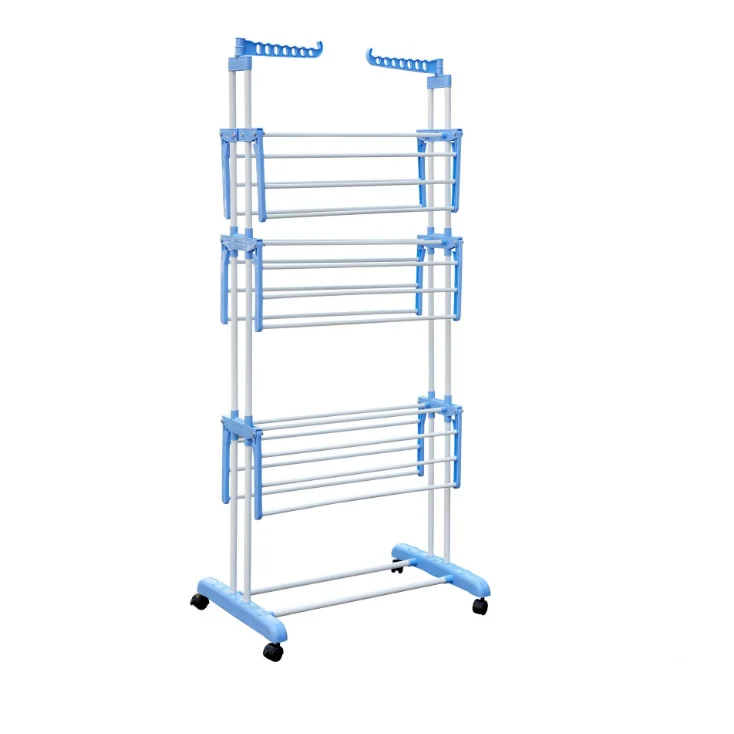 2022 Hot sale small packing folding retractable balcony racks for baby clothes airer hanging rack for clothing store